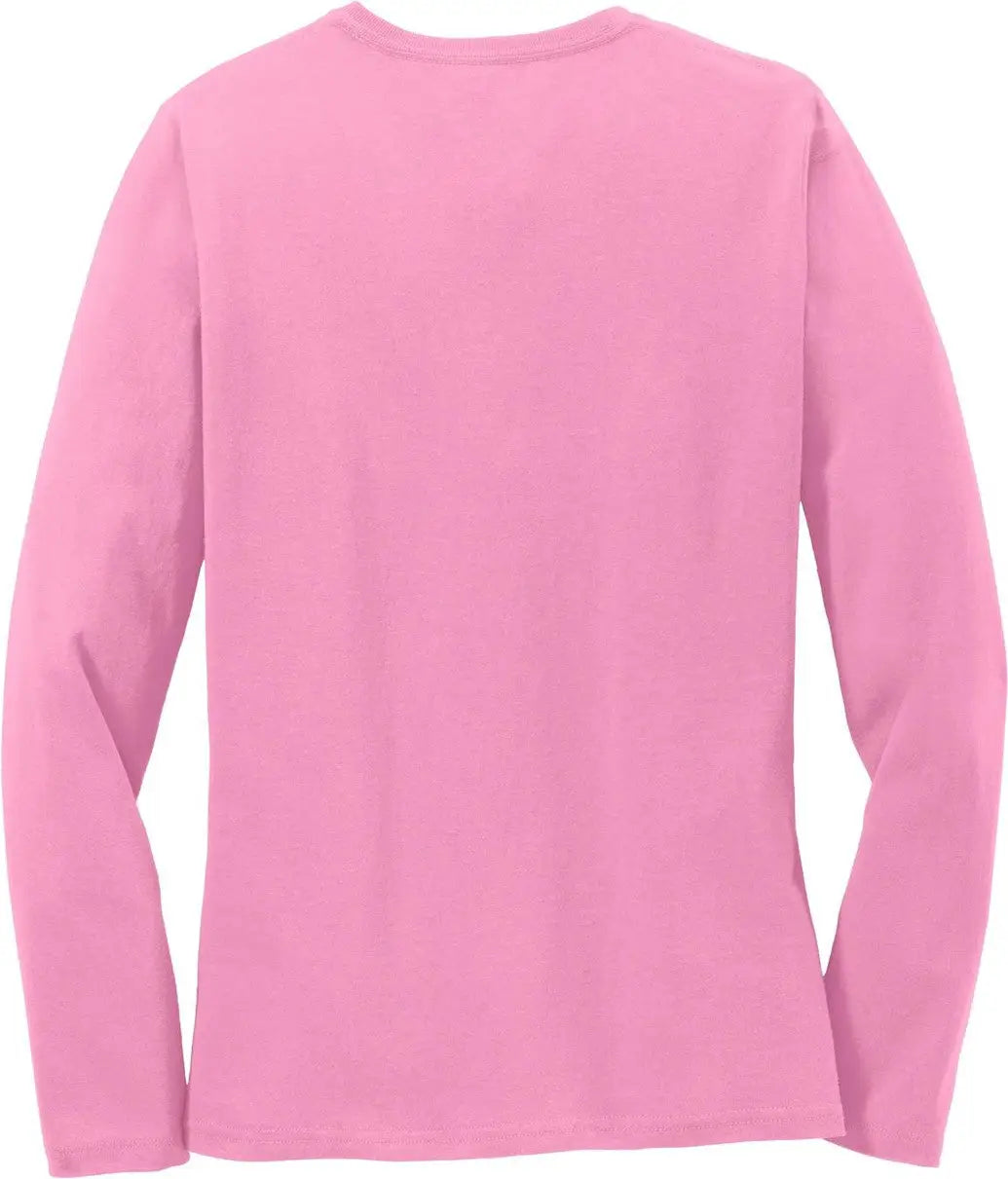 Port & Company Lpc54ls co Women’s Long Sleeve Core Cotton Tee - Candy Pink