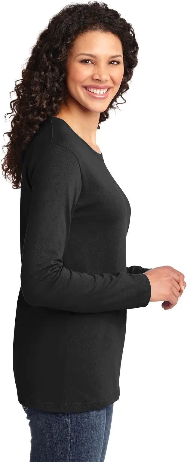 Port & Company Lpc54ls co Women’s Long Sleeve Core Cotton Tee - Jet Black