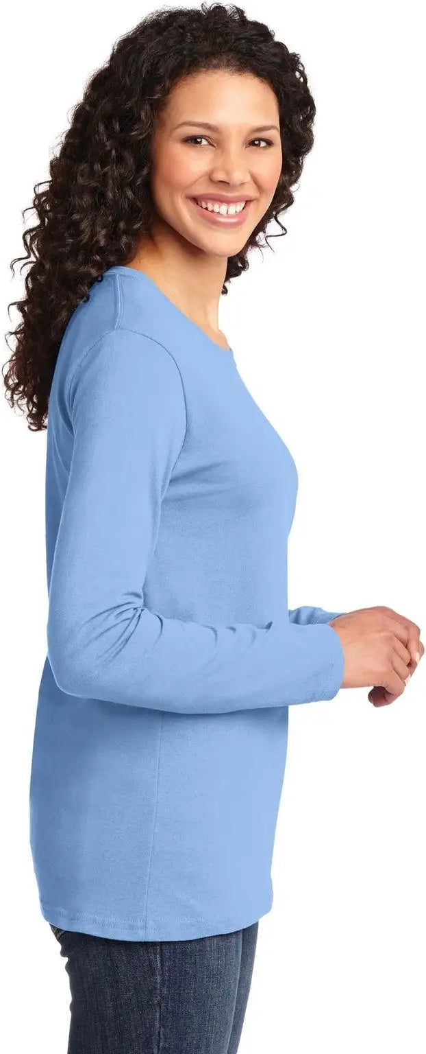 Port & Company Lpc54ls co Women’s Long Sleeve Core Cotton Tee - Light Blue
