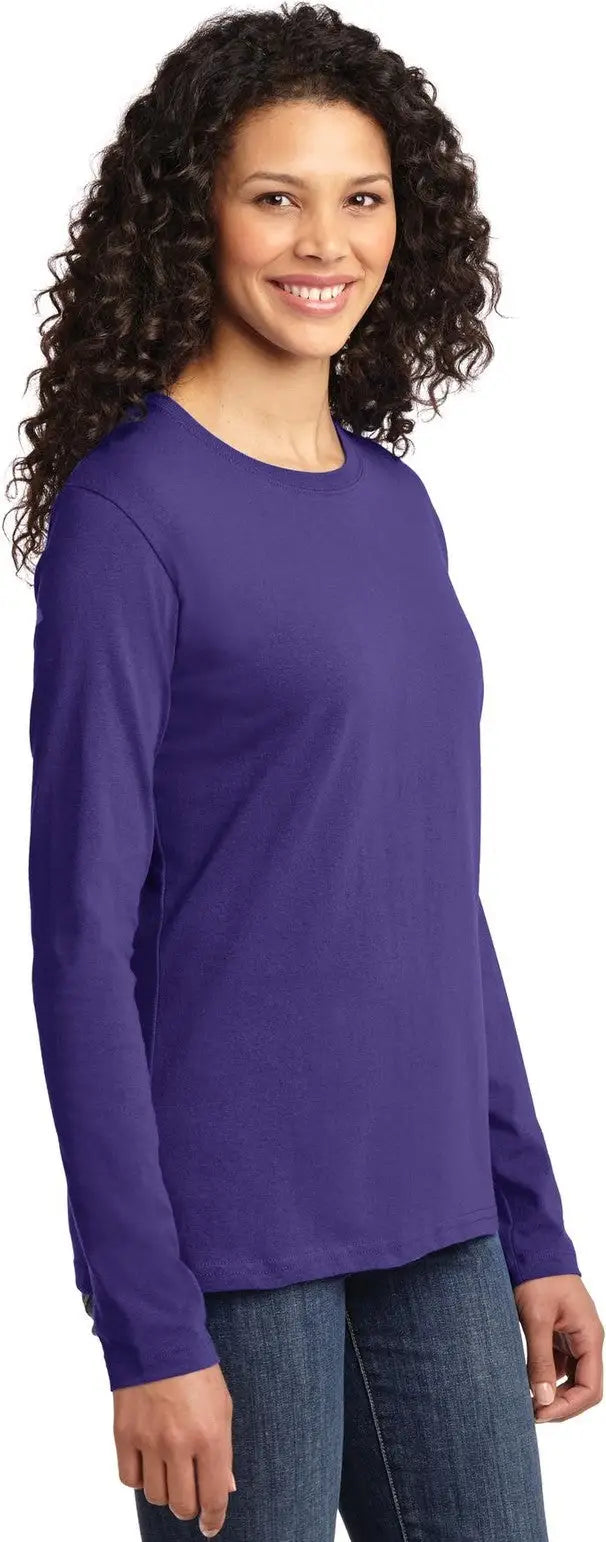 Port & Company Lpc54ls co Women’s Long Sleeve Core Cotton Tee - Purple