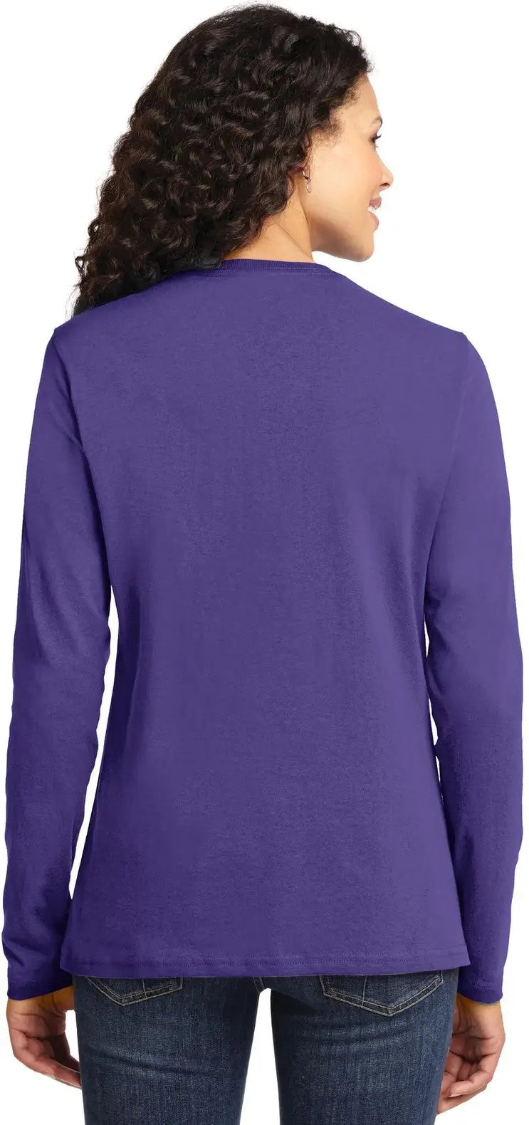 Port & Company Lpc54ls co Women’s Long Sleeve Core Cotton Tee - Purple