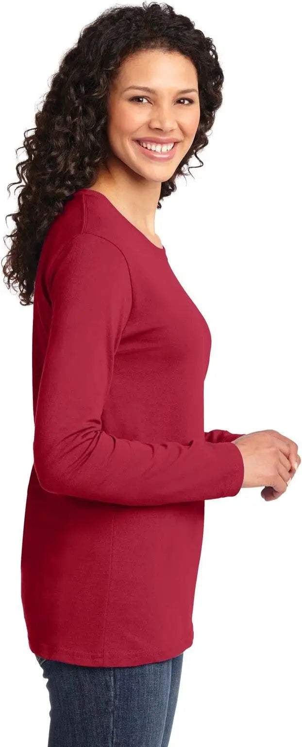 Port & Company Lpc54ls co Women’s Long Sleeve Core Cotton Tee - Red