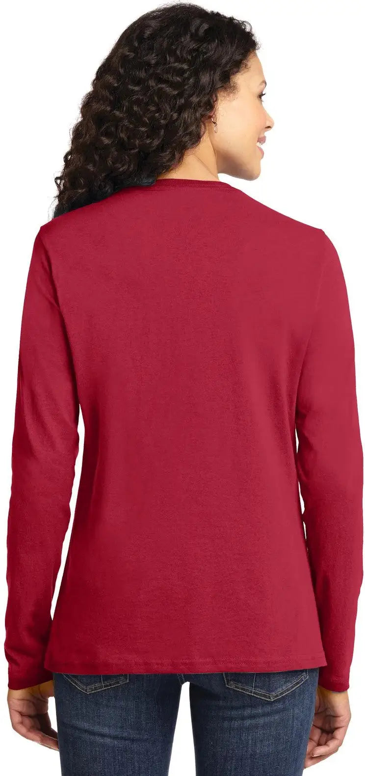 Port & Company Lpc54ls co Women’s Long Sleeve Core Cotton Tee - Red