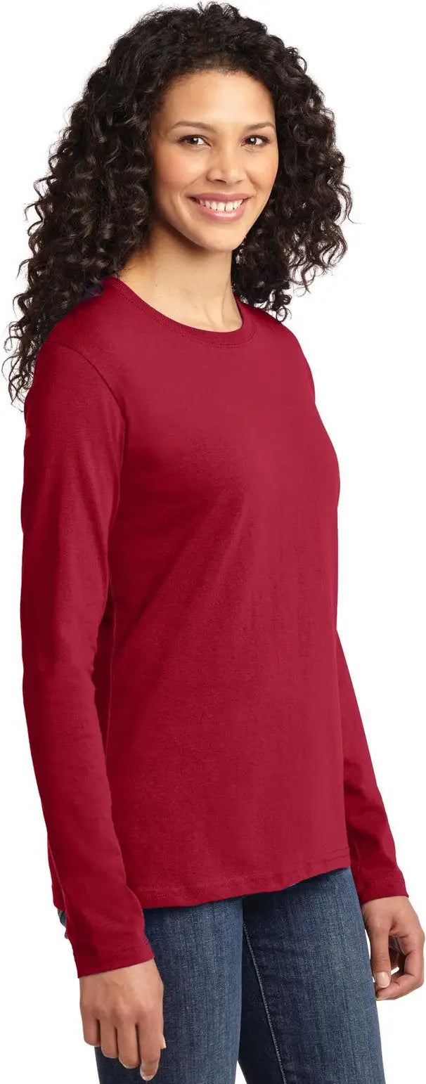Port & Company Lpc54ls co Women’s Long Sleeve Core Cotton Tee - Red