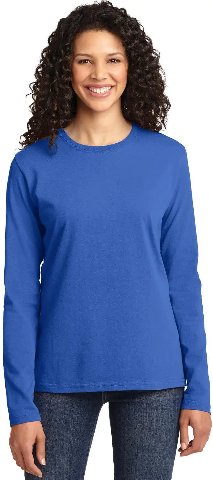 Port & Company Lpc54ls co Women’s Long Sleeve Core Cotton Tee - Royal - Ladies Xs