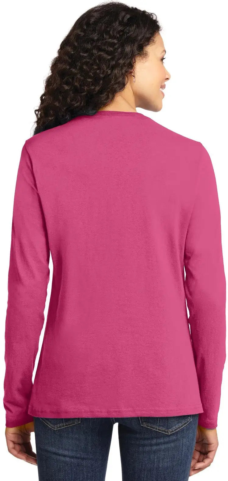 Port & Company Lpc54ls co Women’s Long Sleeve Core Cotton Tee - Sangria