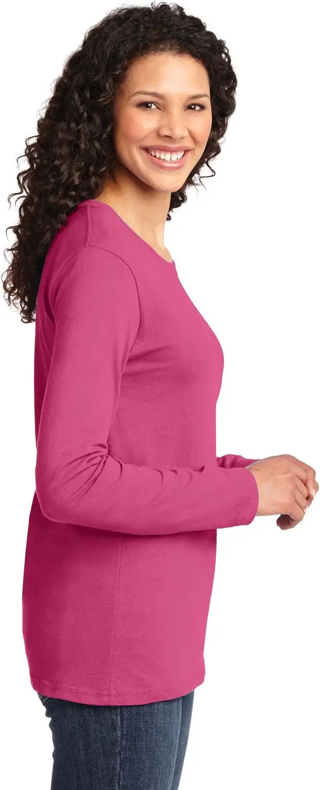 Port & Company Lpc54ls co Women’s Long Sleeve Core Cotton Tee - Sangria