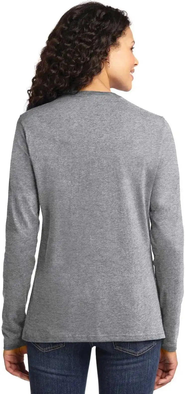 Port & Company Lpc54ls Ladies Long Sleeve Core Cotton Tee - Athletic Heather