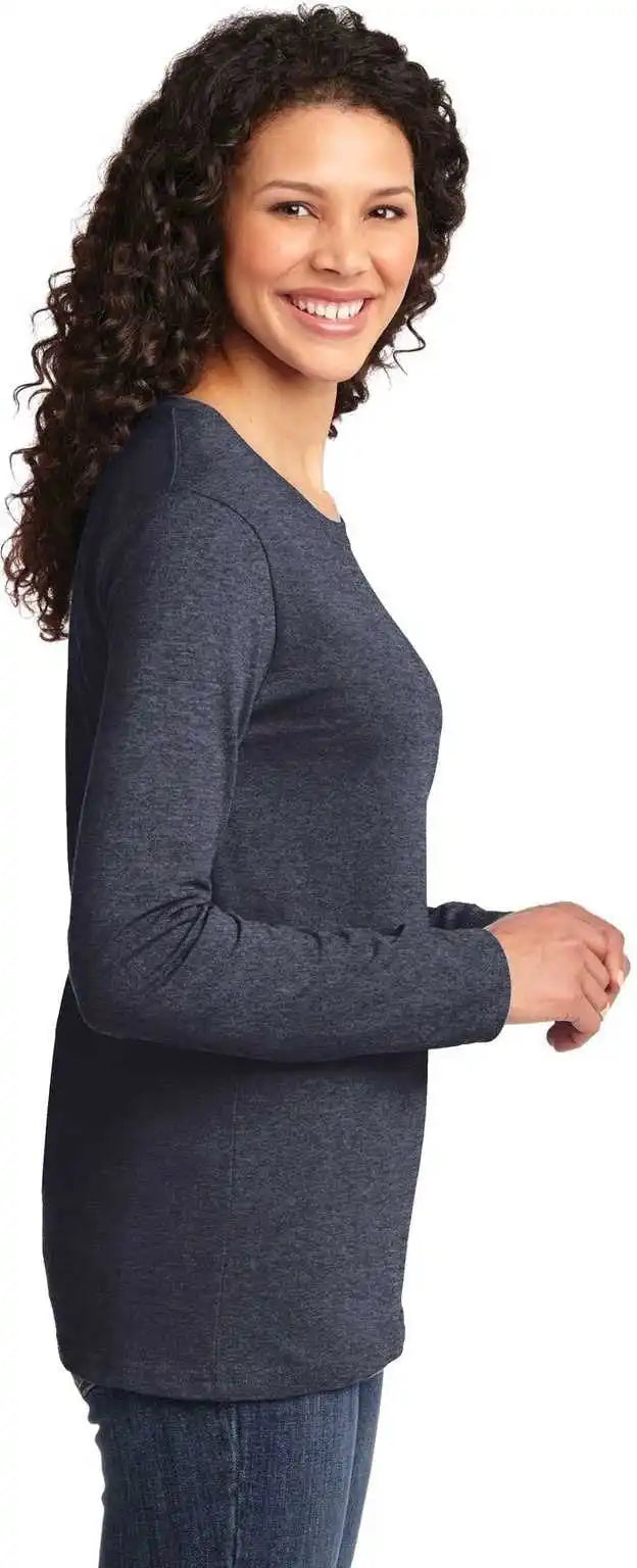 Port & Company Lpc54ls Ladies Long Sleeve Core Cotton Tee - Heather Navy