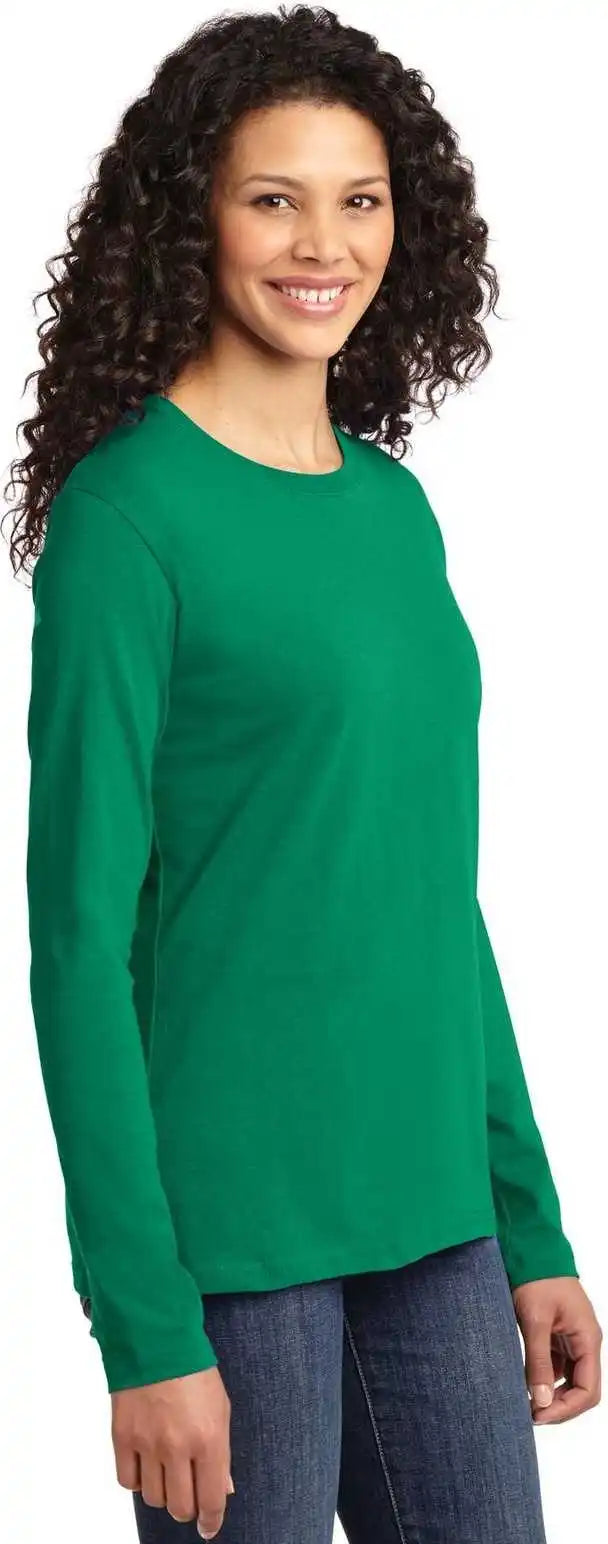 Port & Company Lpc54ls Ladies Long Sleeve Core Cotton Tee Kelly