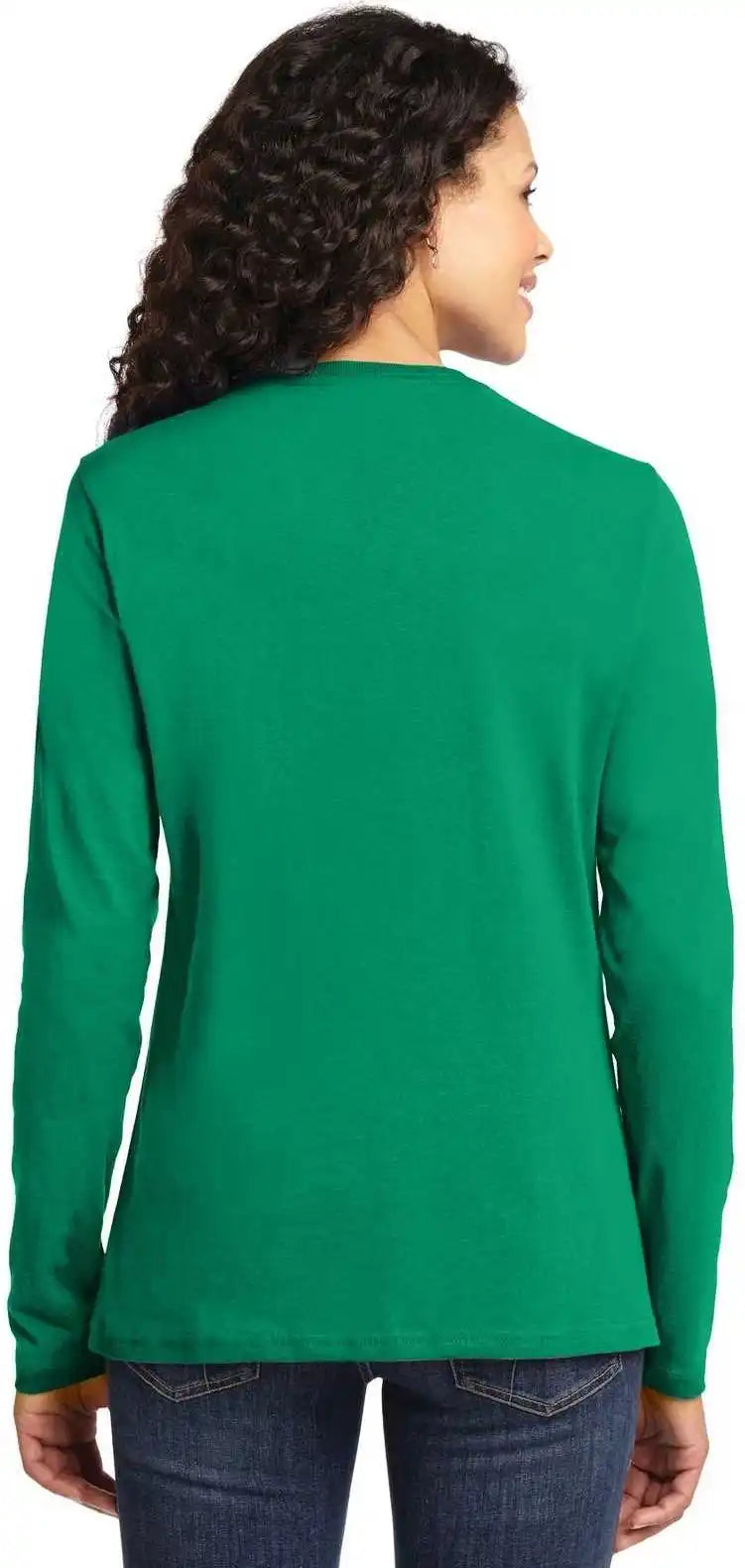 Port & Company Lpc54ls Ladies Long Sleeve Core Cotton Tee Kelly