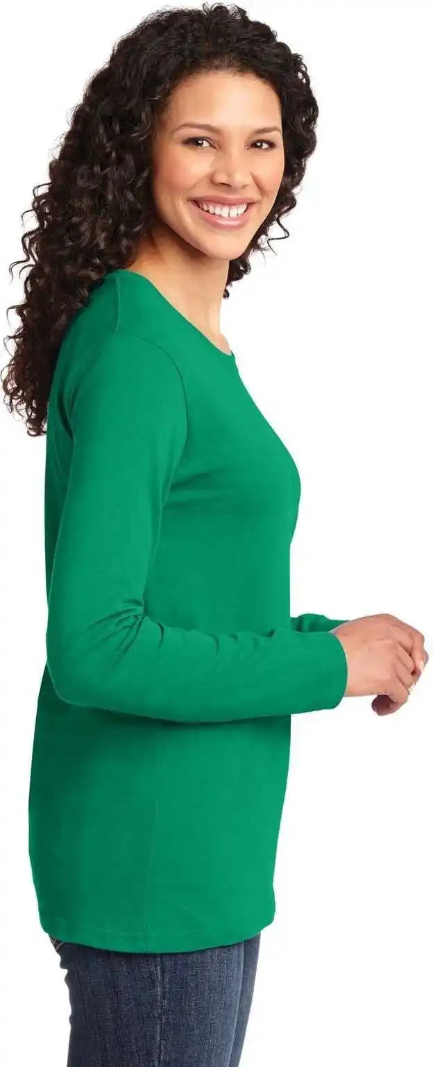 Port & Company Lpc54ls Ladies Long Sleeve Core Cotton Tee Kelly