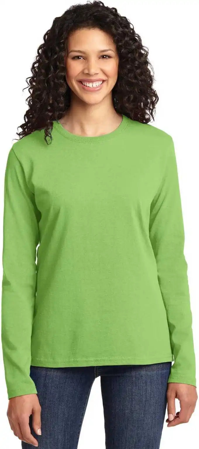 Port & Company Lpc54ls Ladies Long Sleeve Core Cotton Tee - Lime