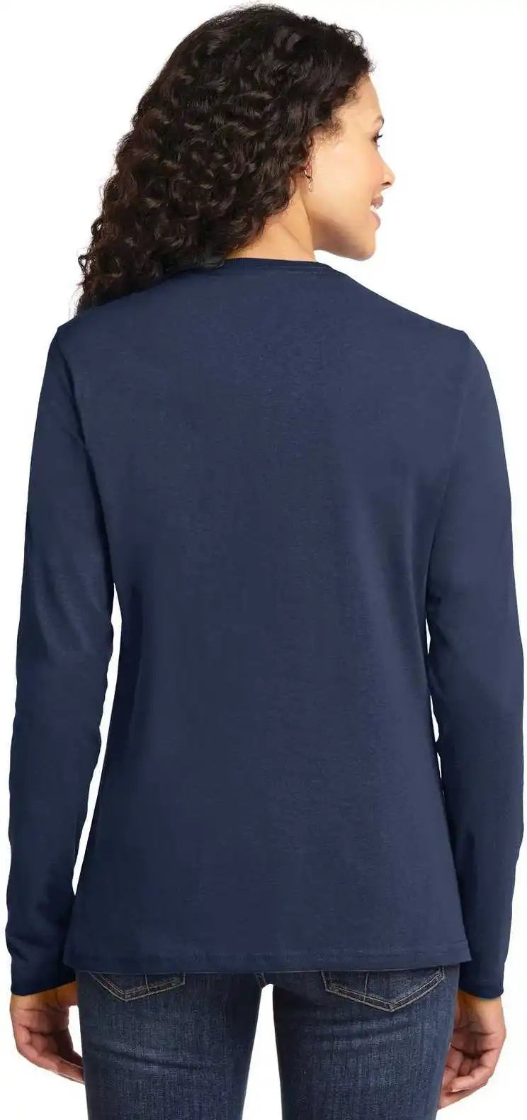Port & Company Lpc54ls Ladies Long Sleeve Core Cotton Tee Navy