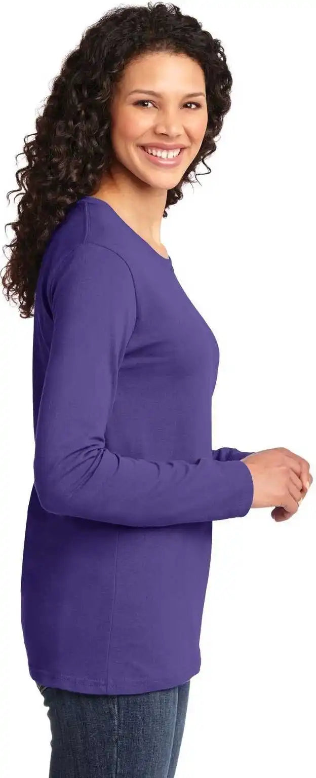 Port & Company Lpc54ls Ladies Long Sleeve Core Cotton Tee - Purple