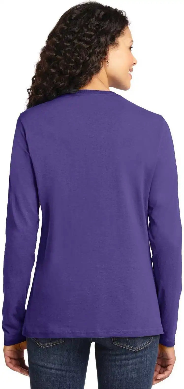 Port & Company Lpc54ls Ladies Long Sleeve Core Cotton Tee Purple