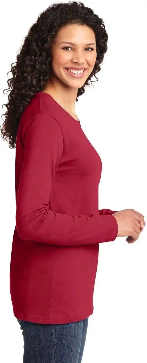 Port & Company Lpc54ls Ladies Long Sleeve Core Cotton Tee - Red