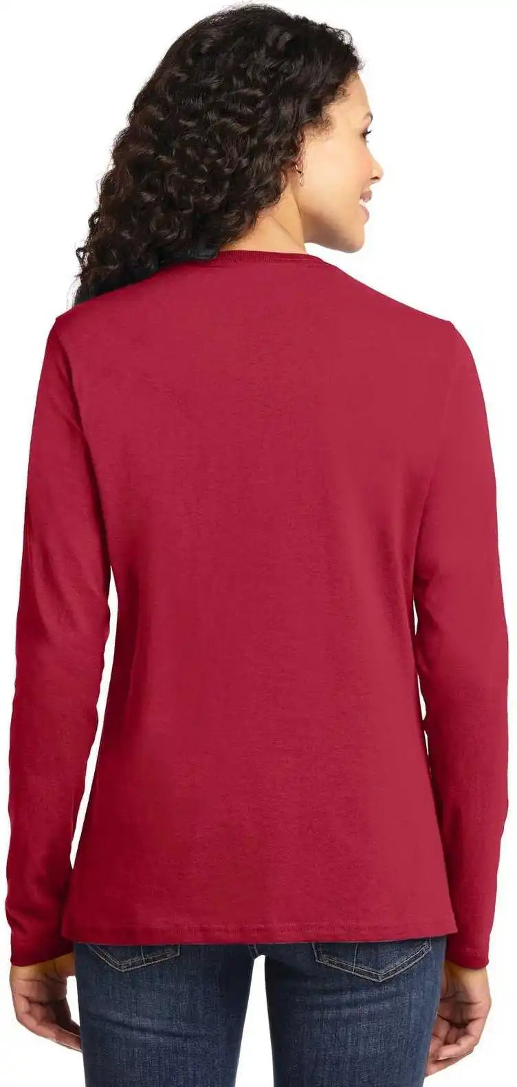 Port & Company Lpc54ls Ladies Long Sleeve Core Cotton Tee Red