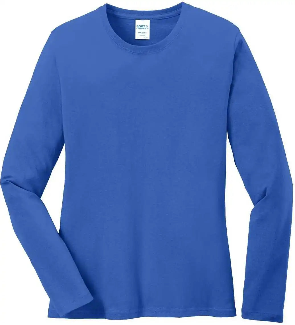 Port & Company Lpc54ls Ladies Long Sleeve Core Cotton Tee - Royal