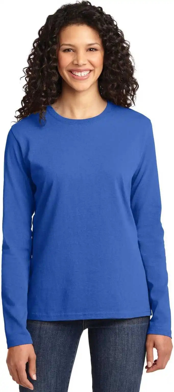 Port & Company Lpc54ls Ladies Long Sleeve Core Cotton Tee Royal