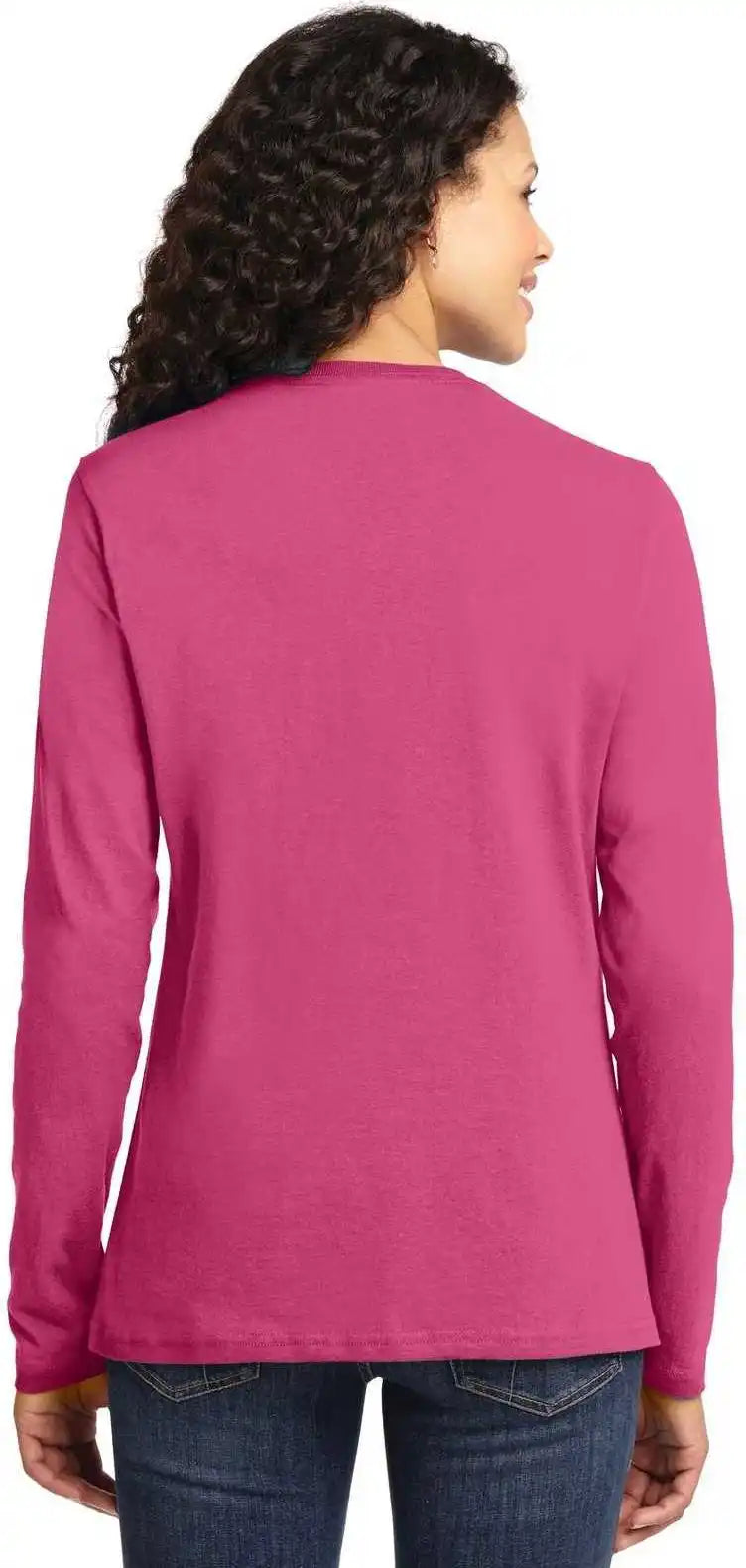 Port &amp; Company Lpc54ls Ladies Long Sleeve Core Cotton Tee Sangria