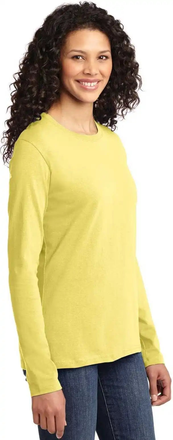 Port &amp; Company Lpc54ls Ladies Long Sleeve Core Cotton Tee - Yellow
