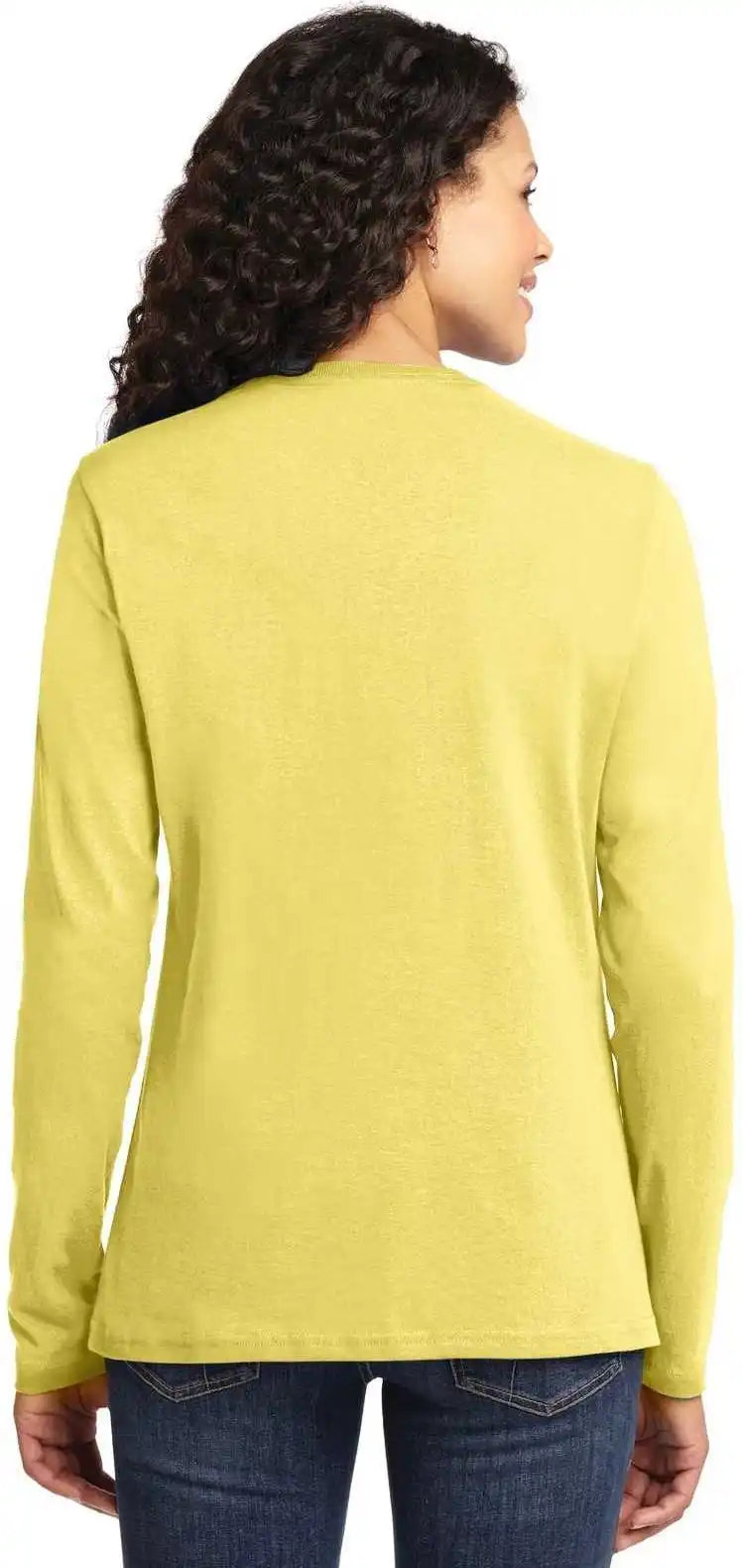 Port &amp; Company Lpc54ls Ladies Long Sleeve Core Cotton Tee - Yellow
