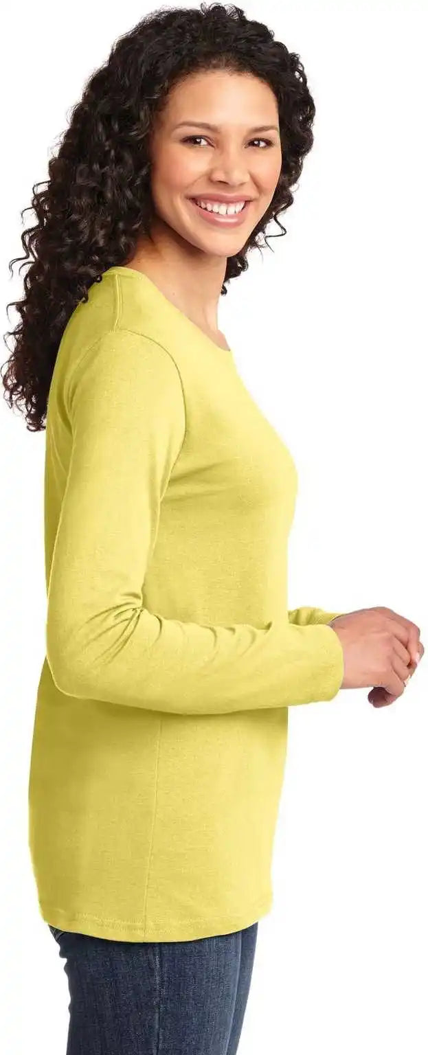 Port &amp; Company Lpc54ls Ladies Long Sleeve Core Cotton Tee - Yellow