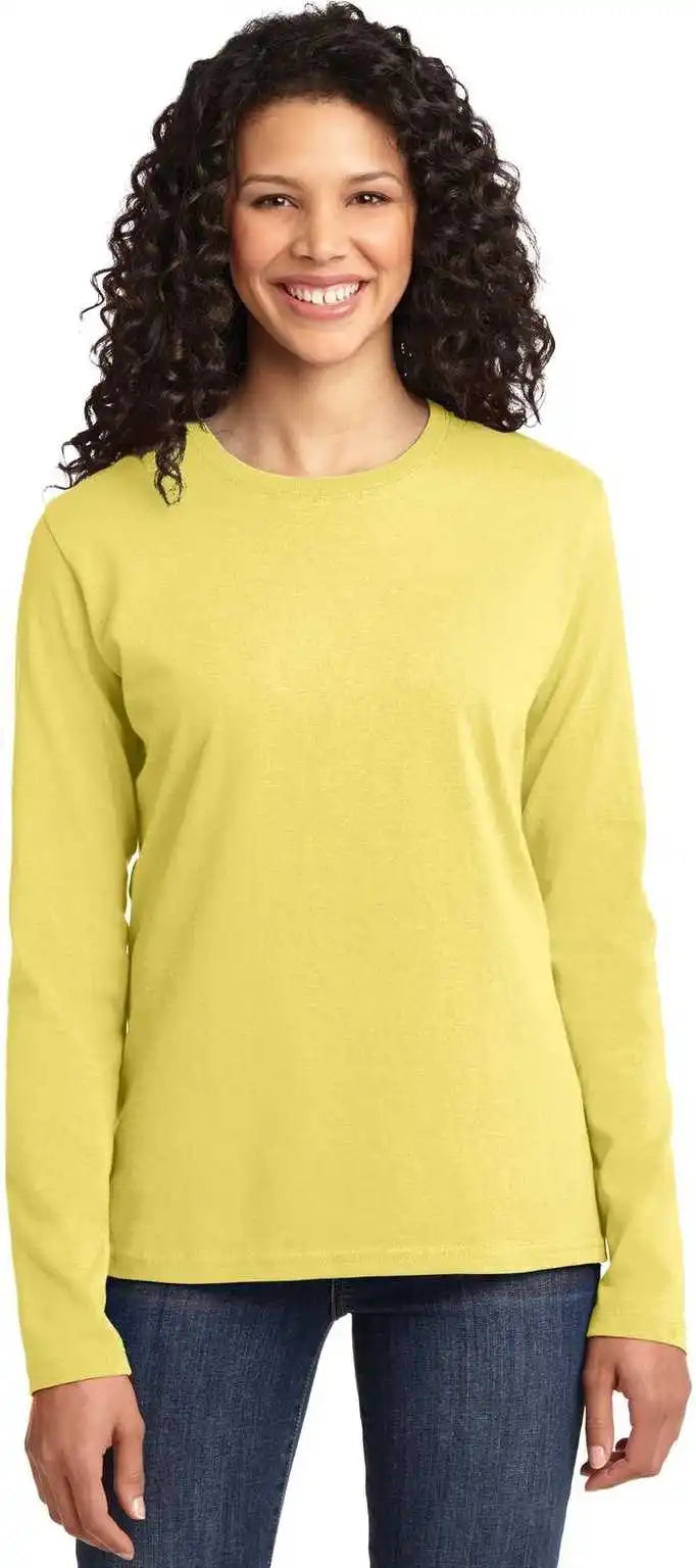 Port &amp; Company Lpc54ls Ladies Long Sleeve Core Cotton Tee - Yellow