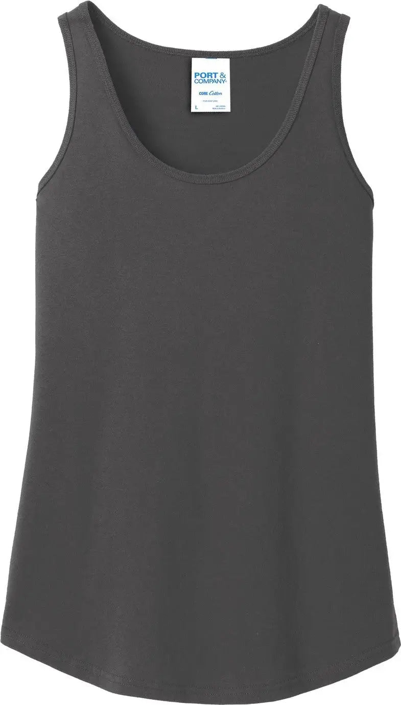 Port & Company Lpc54tt co Women’s Core Cotton Tank Top - Charcoal