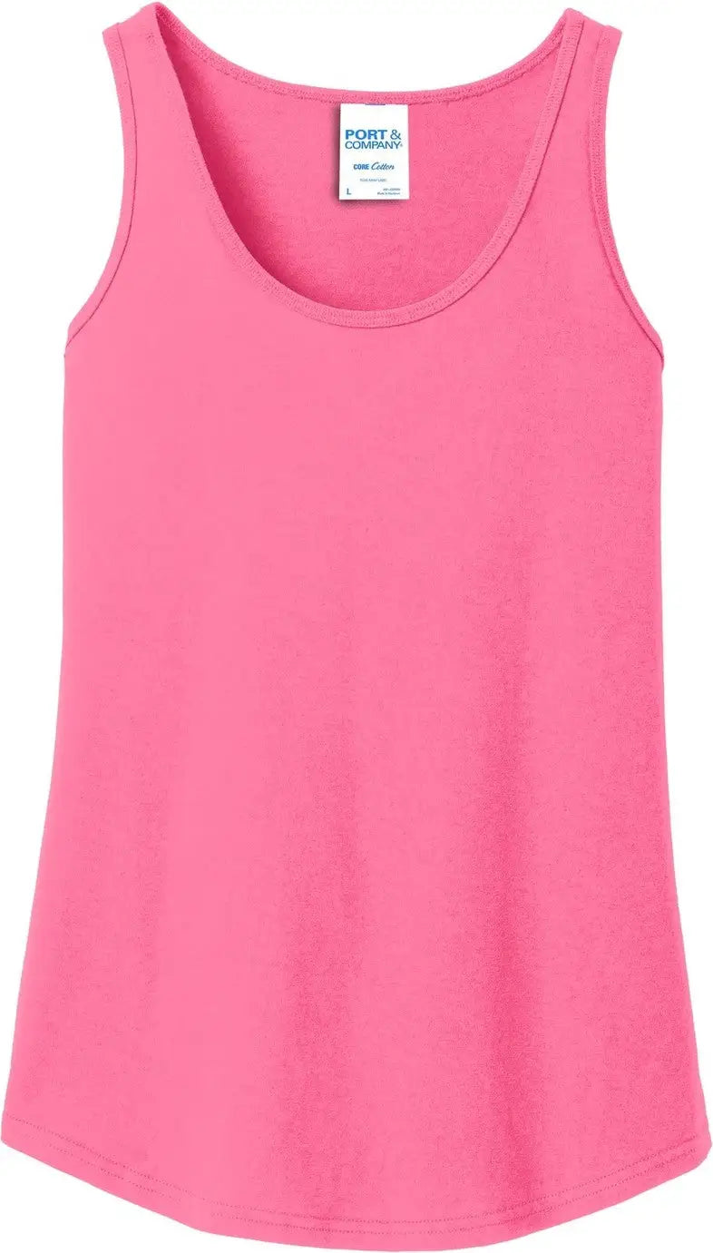 Port & Company Lpc54tt co Women’s Core Cotton Tank Top - Neon Pink