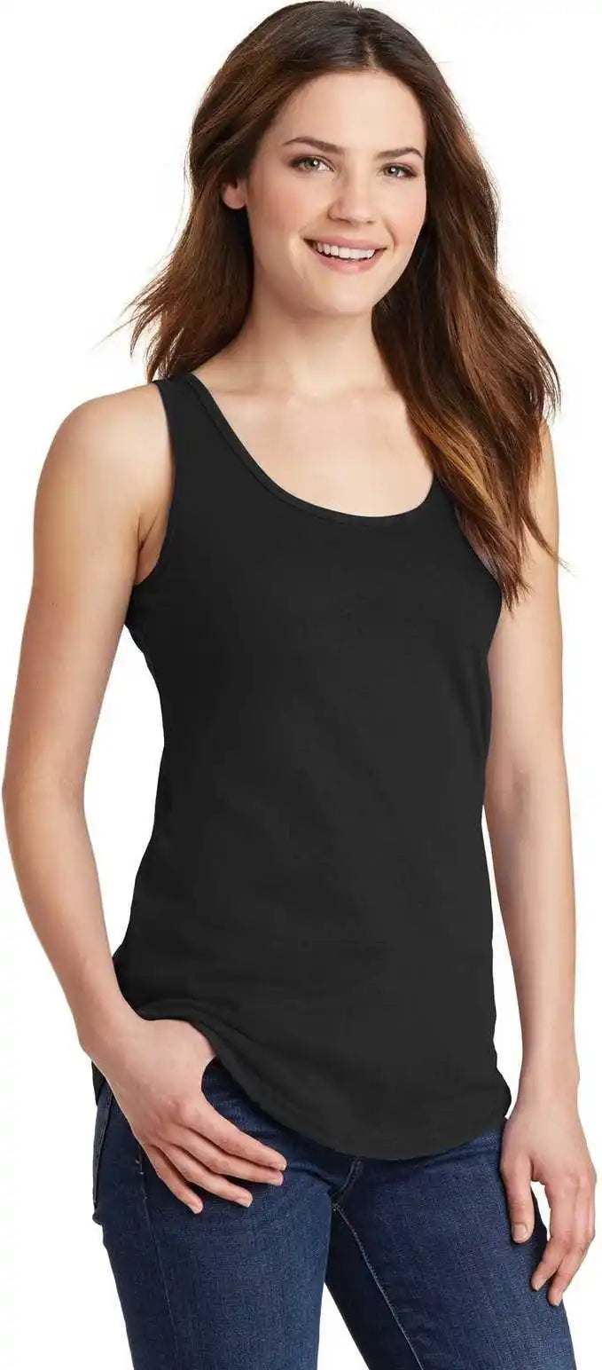 Port &amp; Company Lpc54tt Ladies Core Cotton Tank Top Jet Black