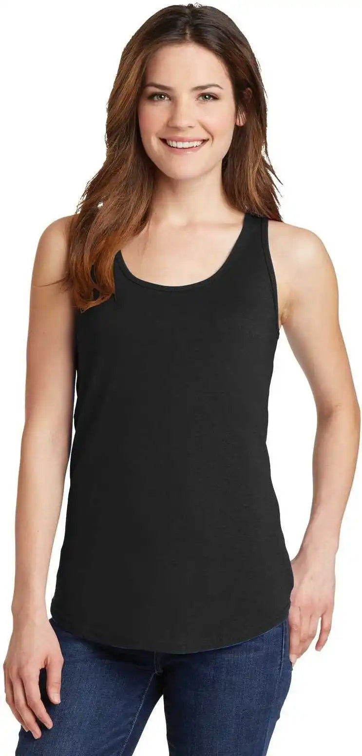 Port &amp; Company Lpc54tt Ladies Core Cotton Tank Top Jet Black