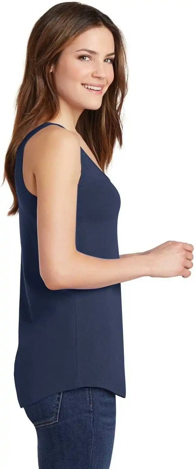 Port &amp; Company Lpc54tt Ladies Core Cotton Tank Top Navy