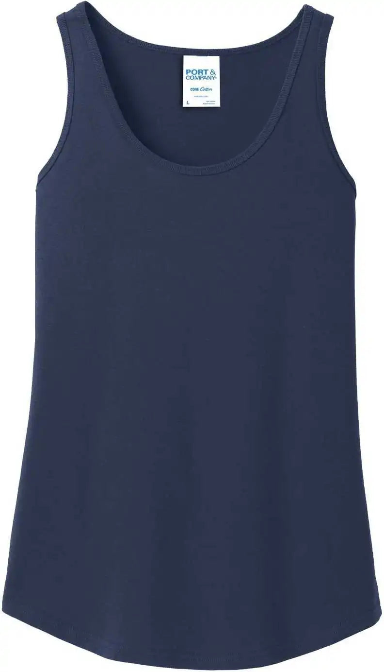 Port &amp; Company Lpc54tt Ladies Core Cotton Tank Top Navy