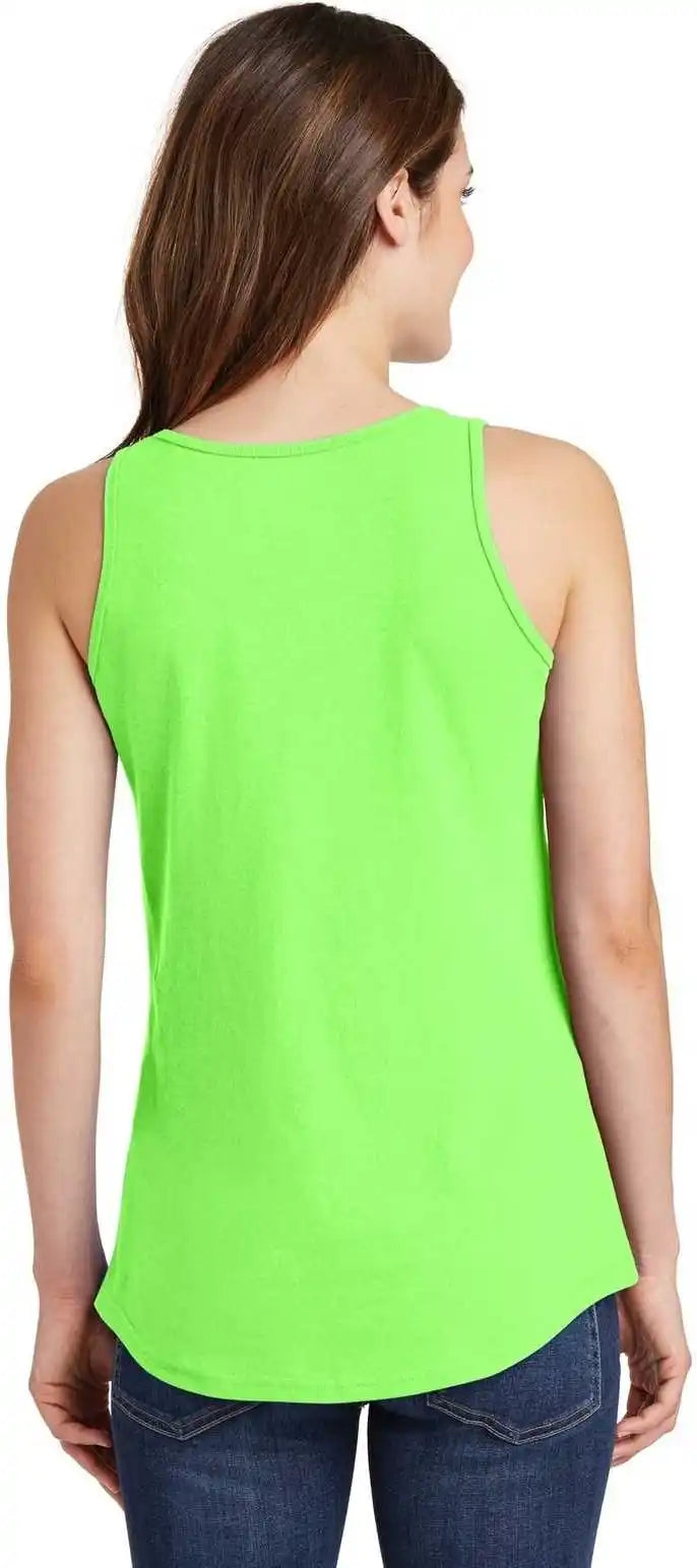 Port &amp; Company Lpc54tt Ladies Core Cotton Tank Top Neon Green
