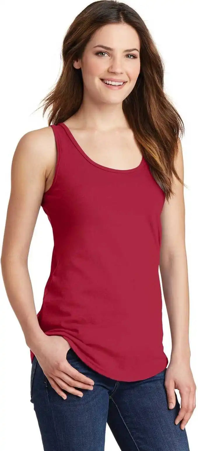 Port &amp; Company Lpc54tt Ladies Core Cotton Tank Top Red