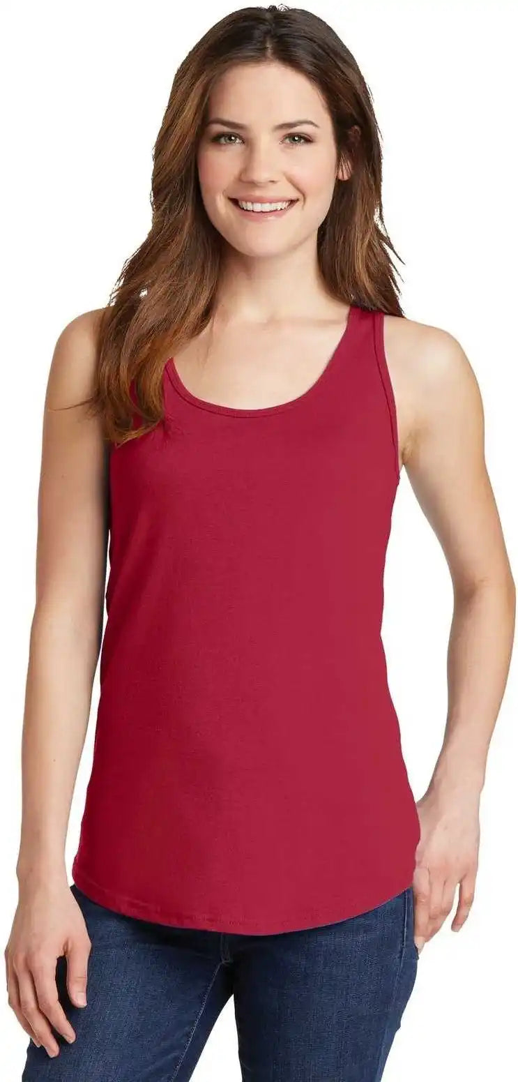 Port &amp; Company Lpc54tt Ladies Core Cotton Tank Top Red