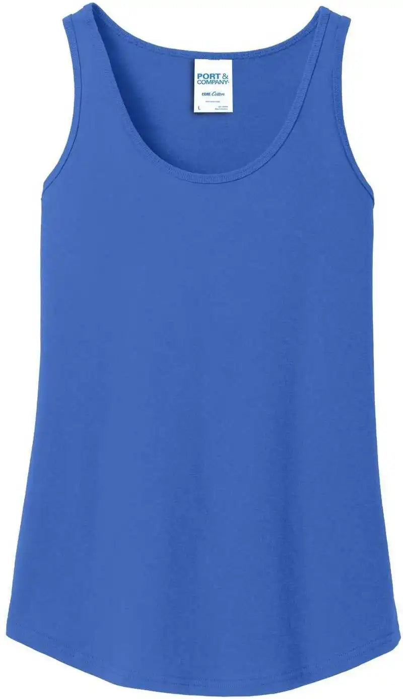 Port &amp; Company Lpc54tt Ladies Core Cotton Tank Top Royal