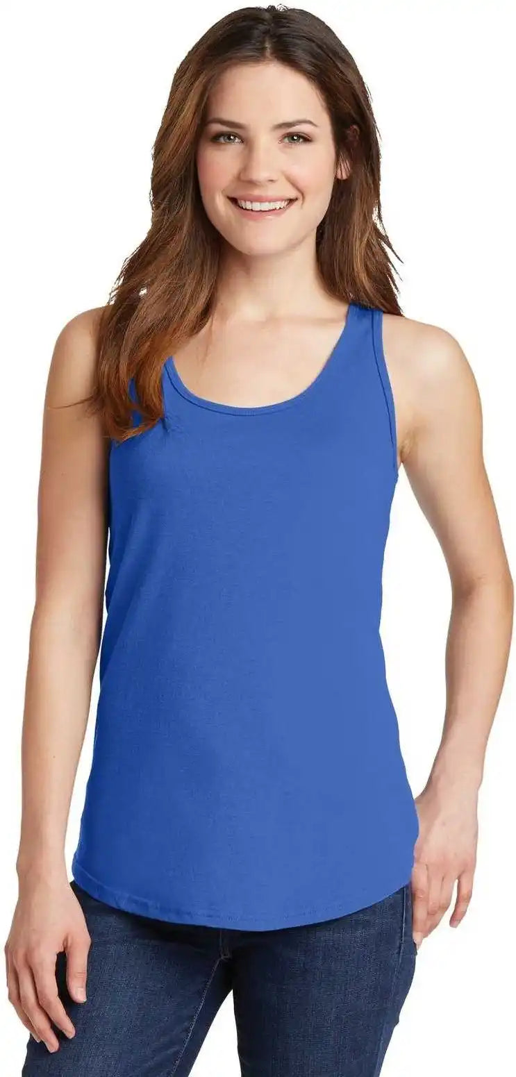 Port &amp; Company Lpc54tt Ladies Core Cotton Tank Top Royal