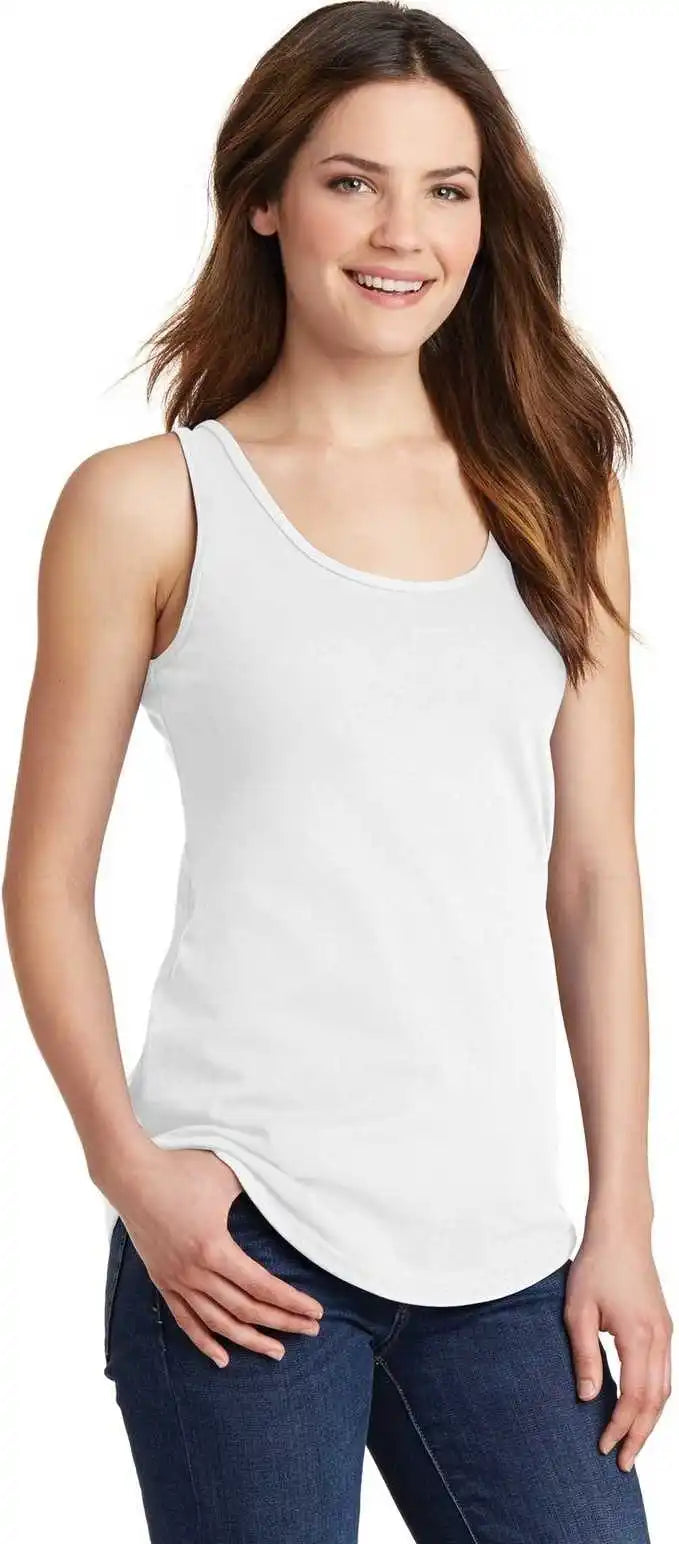 Port &amp; Company Lpc54tt Ladies Core Cotton Tank Top White
