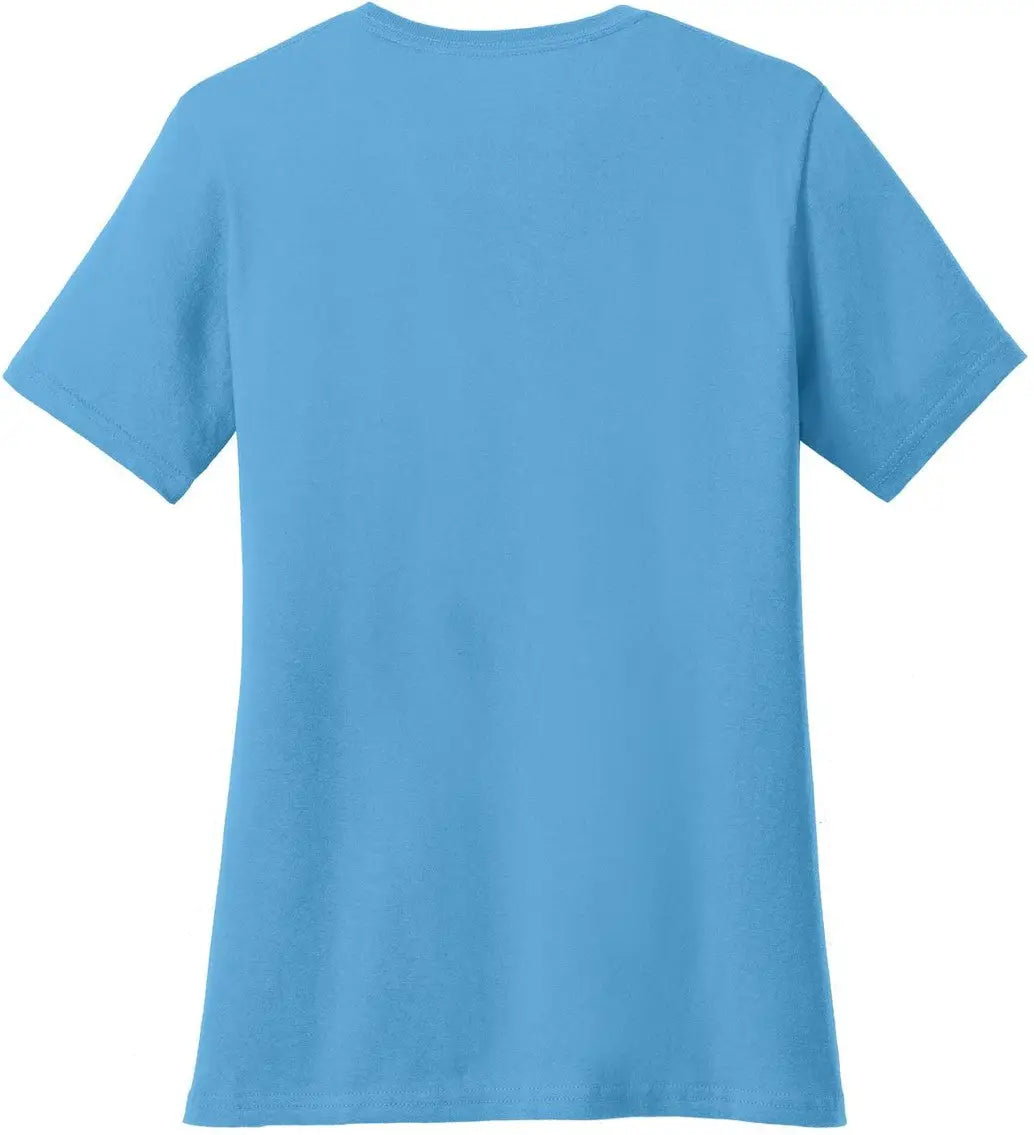 Port & Company Lpc54v co Women’s Core Cotton V-neck Tee - Aquatic Blue