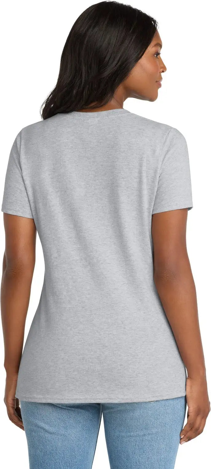 Port & Company Lpc54v co Women’s Core Cotton V-neck Tee - Ash