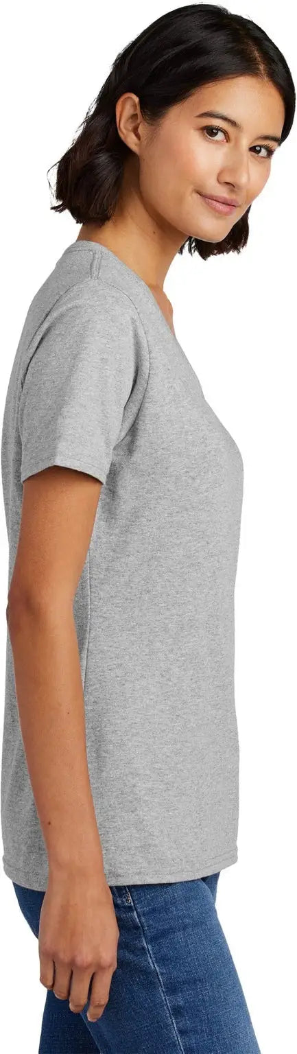Port & Company Lpc54v co Women’s Core Cotton V-neck Tee - Ash