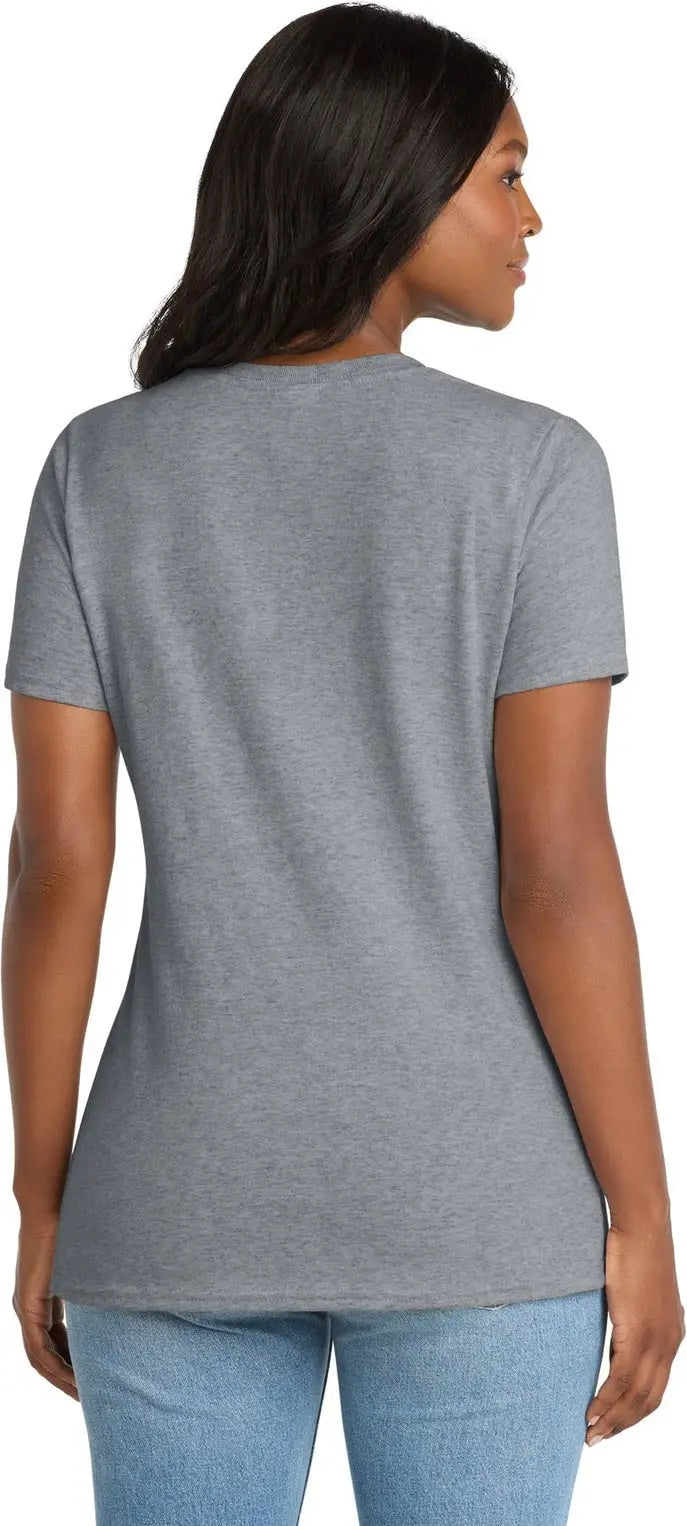 Port & Company Lpc54v co Women’s Core Cotton V-neck Tee - Athletic Heather