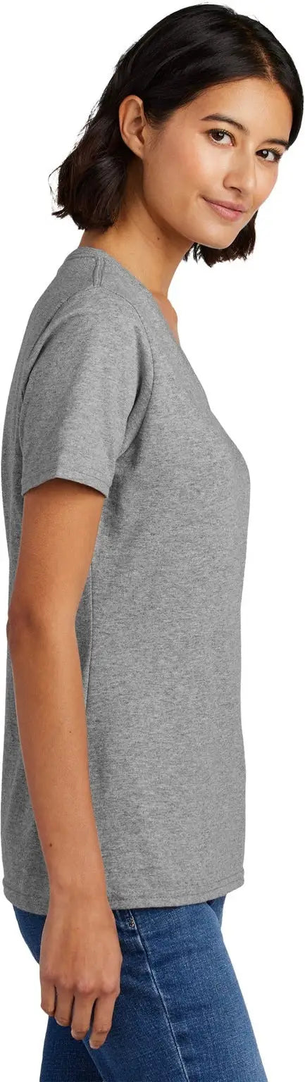 Port & Company Lpc54v co Women’s Core Cotton V-neck Tee - Athletic Heather