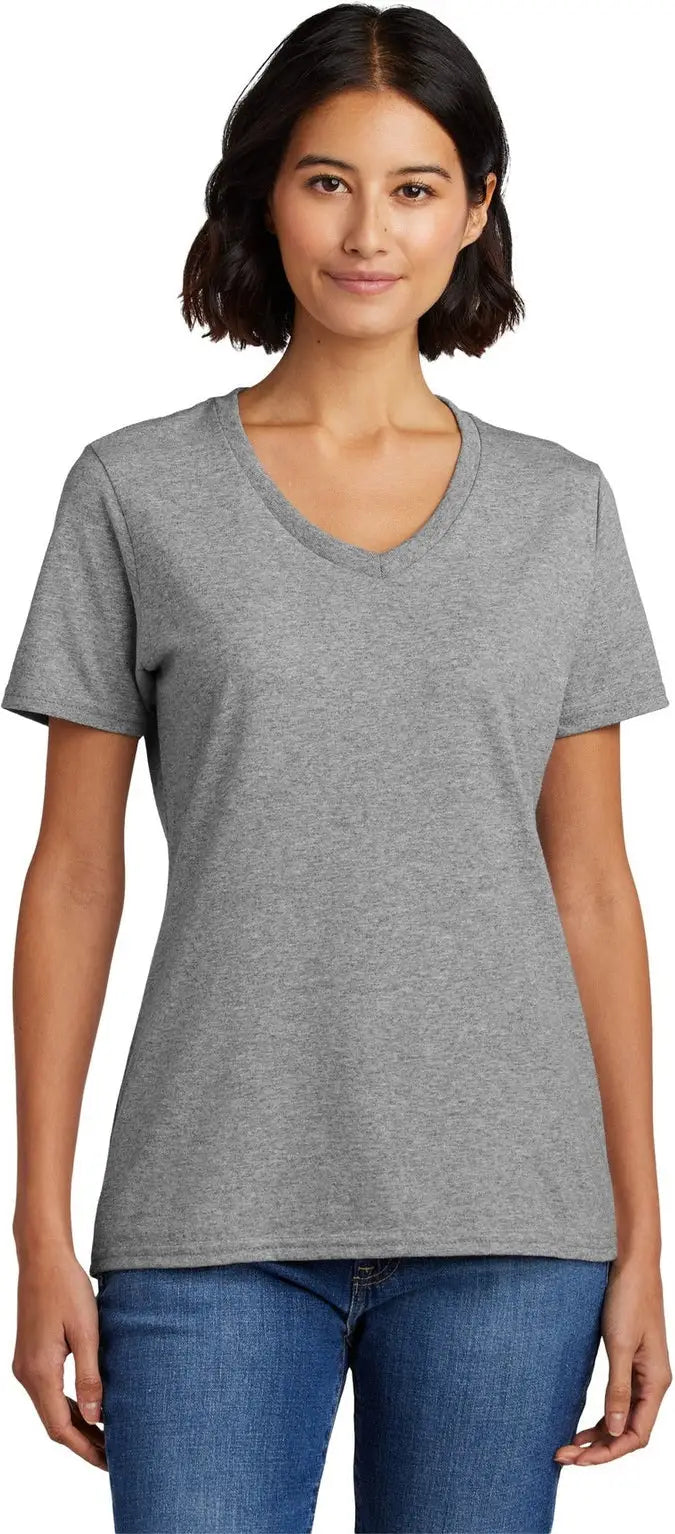 Port & Company Lpc54v co Women’s Core Cotton V-neck Tee - Athletic Heather