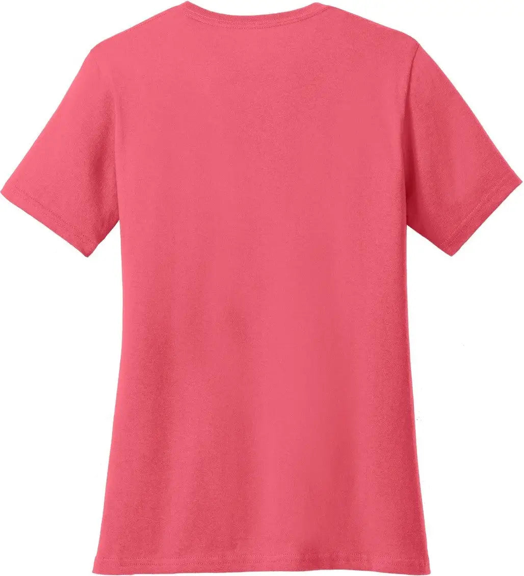 Port & Company Lpc54v co Women’s Core Cotton V-neck Tee - Coral
