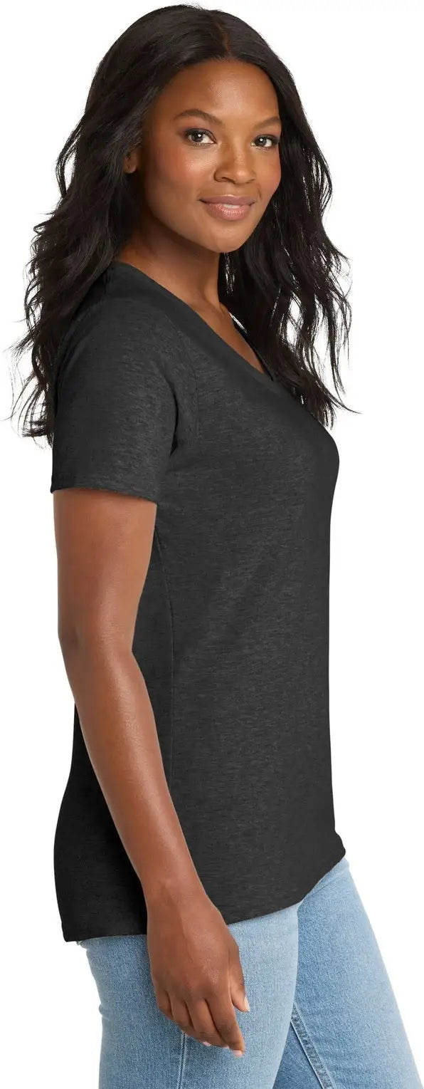 Port & Company Lpc54v co Women’s Core Cotton V-neck Tee - Dark Heather Gray