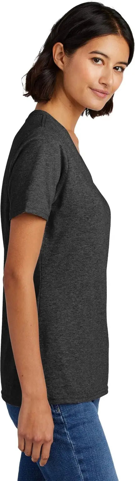 Port & Company Lpc54v co Women’s Core Cotton V-neck Tee - Dark Heather Gray